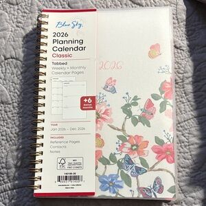 Blue Sky 2026 Calendar with Floral and Butterfly Design